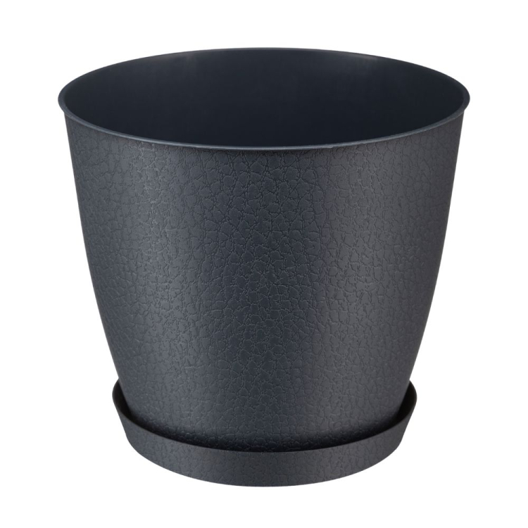 Doniczka z podstawką PELLA 14,5cm antracyt